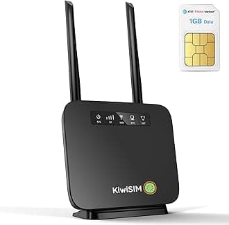 4G LTE WiFi Router with SIM Card | High-Speed 300Mbps Wireless CPE, Battery Backup, Ethernet Slot, Detachable Antennas | Ideal for Home, Truck, RV | Supports AT&T, T-Mobile Networks (1GB)