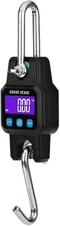 Portable Rechargeable 300 kg / 600 lb Heavy Duty Digital Crane Scale LCD Display with Backlight Black for Home Farm Hunting Outdoor
