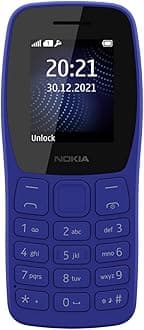 Nokia 105 Classic | Single SIM Keypad Phone with Built-in UPI Payments, Long-Lasting Battery, Wireless FM Radio | Without Charger | Blue