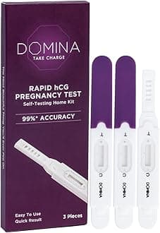 Domina Rapid hCG Pregnancy Test Kit | Self-Testing Home Kit | One Step Process | 99% Accuracy | Midstream Test For Women | Easy To Use | Pack Of 3 | Quick Results