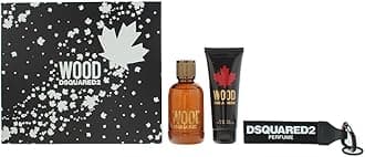 Dsquared2 Wood 3 Piece Gift Set: Eau de Toilette 100ml - Shower Gel 100ml - Key