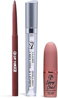 W7Lippy Essentials - 3 Piece Set - Lipstick, Lip Liner & Gloss - Nude