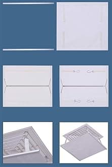 Liveinu Canvas Air Deflector Adjustable Reusable Heat and Air Deflector for Drop Ceiling Vents RV, Home HVAC, AC and Ceiling Registers Air Conditioner Deflector Black 23"x23" Inch