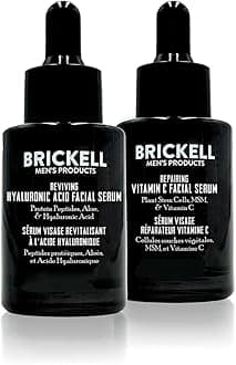 Brickell Men's Daily Anti-Aging Day and Night Serum Routine, All Natural and Organic, Unscented