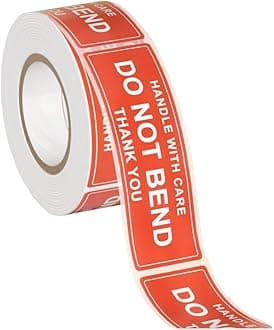 250-Pack Do Not Bend Stickers - Weatherproof Vinyl, Bold Red Text - Shipping Labels, Mailing Supplies ShieldGuard - Preserve Your Precious Mailings