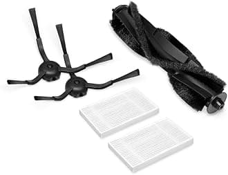 Tapo Brush & Filter Replacement – Includes Easy to Replace 1x Main Brush, 2x Side Brushes, and 2x Washable HEPA Filters, Compatible with RV30 Max Plus, RV30 Max, RV20 Max Plus, & RV20 Max Plus