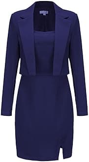 Women's Professional Business Lightweight Blazer Dress Suit Sets 2 Piece Work Office Fashion Outfits