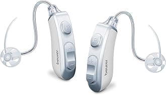 Beurer HA85 Pair Digital Discrete Hearing Amplifier for Seniors & Adults, Adjustable Sound Amplifier, Indoor & Outdoor, Ideal for Restricted Hearing Ability, 8 Attachments, Grey