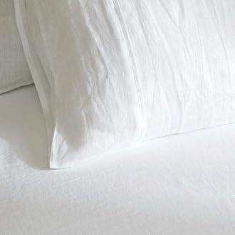 HYPREST 100% French Linen White Pillowcases King, Stone Washed Flax Linen King Pillowcase Set of 2,Super Soft Breathable Cooling Moisture-Absorbing Bed Pillow Covers, Envelope Design (20" X 40")