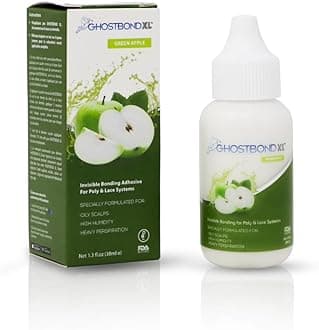 GHOSTBOND XL Hair Replacement Adhesive - 1.3oz - Invisible Bonding Wig Glue: Extra Moisture Control - Water & Oil-Resistant, Light Hold for Poly and Lace Hairpiece, Wig, Toupee Systems, (Green Apple)