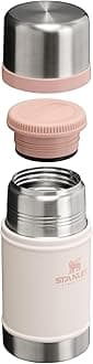 Stanley Classic Legendary Large Food Jar 24 oz | Vacuum Insulated Food Container | Wide Mouth Screw On Lid | Packable for Travel | Stainless Steel with Leakproof Lid | BPA-Free | Rose Quartz