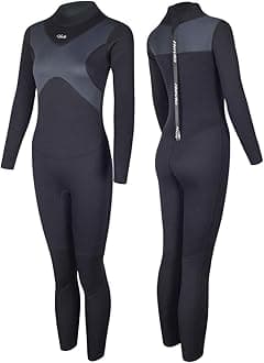 Hevto Wetsuits Men and Women 3mm Neoprene Full Scuba Diving Suits Surfing Swimming Long Sleeve Keep Warm Back Zip for Water Sports…