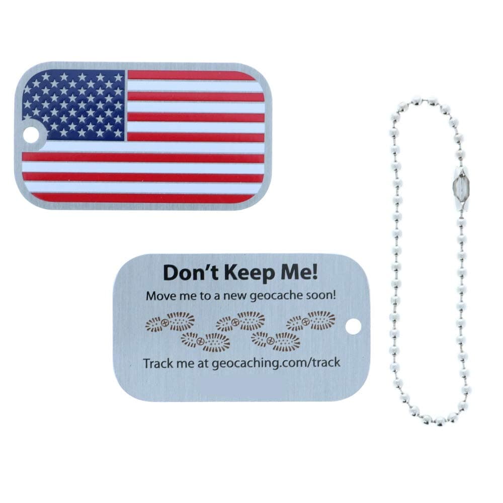 USA Flag Trackable Geocaching Tag