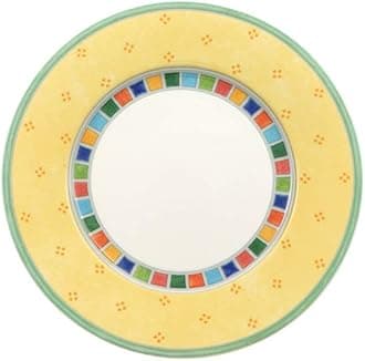 Villeroy & Boch Twist Alea Limone Bread Plate, 17 cm, Premium Porcelain, White/Yellow