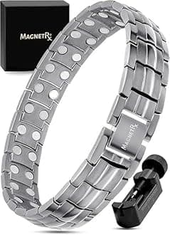 MagnetRX Ultra Strength Magnetic Therapy Bracelet | Arthritis Pain Relief and Carpal Tunnel Magnetic Bracelets for Men | Adjustable with Gift Box (Gunmetal)