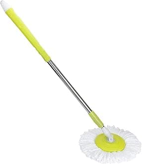 Generic 360° Bucket Spin Mop with Microfiber Refill, Yellow