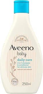 Aveeno Baby Daily Care 2-in-1 Shampoo and Conditioner (1x 250ml), Gentle Baby Shampoo and Conditioner with Natural Oat Extract to Cleanse Scalp and Hair, Haircare Suitable for Sensitive Skin
