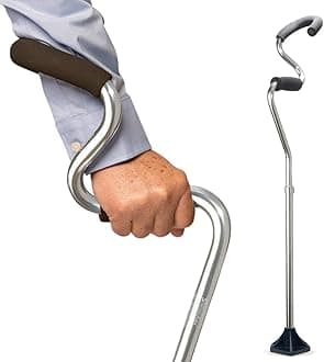 Comfort Cane + Self Standing Lightweight Adjustable Walking Cane + Stabilizes Wrist & Provides Extra Support & Stability + Ergonomic Forearm Grip + Canes for Men & Women
