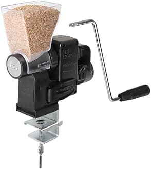 Kitchen Crop Grain Mill Wheat Flour Grinder, Stainless Steel Metal Burrs (The Grain Mill + The Motor)