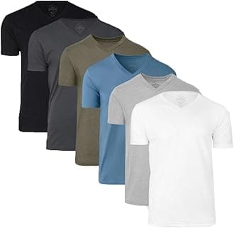 True ClassicMen's V-Neck Short Sleeve T-Shirt, 6-Pack - Staple, 2XL