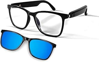 FecoulSmart Bluetooth Glasses for women men with Magnetic lenses music sunglasses UV400 Open ear,Clear calls,outdoor driving