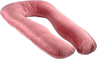 Wakefit Pregnancy Pillow | 3 Month Warranty | Velvet U-Shape Maternity Pillow for Pregnant Mothers, Pillow for Pregnant Women | Pink