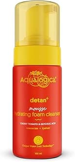 Aqualogica Detan+ Mousse Hydrating Foam Cleanser- Foaming Cleanser | Foaming Face Wash | Gentle Cleansing - 100 ml Gently Cleanses | Brightens & Hydrates | Detans Skin