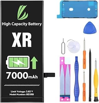 LL TRADER Battery for iPhone XR, 7000 mAh High Capacity Replacement Battery for iPhone XR (A1984, A2105, A2106, A2107, A2108) with Full Set Repair Tool Kit 2024new