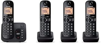 Panasonic Kx-Tgc224Eb Dect Cordless Phone With Answering Machine, Black