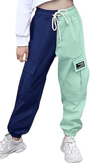 SANGTREE Girls & Womens Drawstring Cargo Jogger Pants,3 Years - Women 3XL