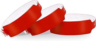 Plastic Wristbands, 100 Pack - Red, Wide Face Type, Waterproof, for Events, Custom Wristbands, Arm Bands, Concerts