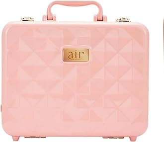 Air Makeup Beauty Box - Make up Bag with LED Lighted Mirror, Professional Mini/Large Cosmetic bag Organizer - Portable Vanity & Makeup Case for Travel (Beauty Box, Blush Pink)