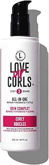 - All in One Curl Cream Styler, Anti Frizz Curling Cream for Curly Hair, Repair, Define, Hydrate & Style with Shea Butter, 250mL