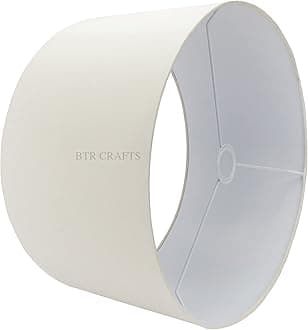 20" Inches Drum Lamp Shade, Cotton Fabric, Largest Size, Ideal for Big Floor Lamps (Cream/Off White)