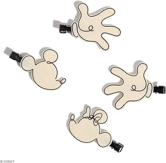 Kitsch & Mickey/Minnie Creaseless Hair Clips for Women - No Crease, No Bend Hair Clips for Styling, Bangs, Makeup Application, Face Wash | Ideal Gifts for Women - Cream, 4 Pcs