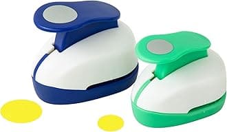 2PCS Circle Punch 1inch+ 5/8inch Hole Punch Shapes Paper Punch Circle Cutter for Paper crafts Scrapbook Punches Bottle Caps for Crafts Earring Card Craft Punch for Nail Strips Whole Puncher(16mm+25mm)