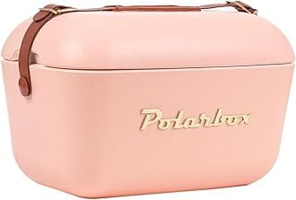 Polarbox Retro Beach Cooler Vintage Picnic Lunch Box Bag Portable Cooler Travel Camping Hiking 90s Style Ice Chest Extra Large Lightweight for Cans Beers & Seltzer Drinks 20L (Coral Gold)