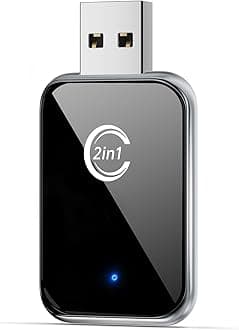 Wireless Carplay Adapter for iPhone, Convert Wired Carplay to Wireless, 2 in 1 Plug and Play Android Auto and Carplay Adapter for iOS 10 Android 11 and Above, Cars with Built-in Carplay (Silver)