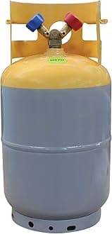 MASTERCOOL 62010 Gray/Yellow 30 lb Refrigerant Recovery Tank Without Float Switch and ¼” FL-M (7/16-20)