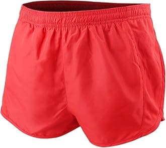 Men's Sports 1" Elite Split Running Shorts with Side Mesh Panel Quick Dry Lightweight Polyester