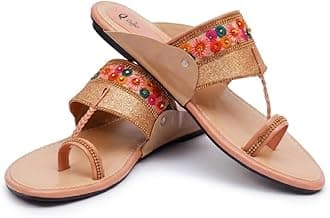 Ladies Hub Kolhapuri Chappal for Women Stylish, Flat Fashion Sandals & Ethnic Slippers for Girls