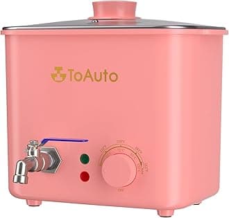 TOAUTO 8Lbs Cute Pink Wax Melter for Candle Making Electric Candle Wax Melting Pot with Quick Pour Valve & Various Temperature Control for Candle Maker Beginner AC 120V
