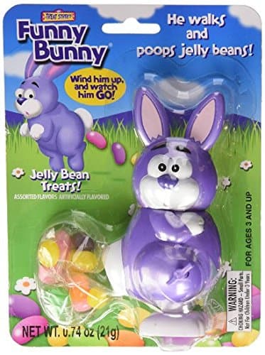 Funny Bunny Wind-up Jelly Bean Pooping Easter Bunny Candy Dispenser (4 Pack)