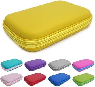 Fashion Stationery Pencil Cases for Boys Girls Kids Teenagers Large Hard Pencil Case Hardtop Hard Shell Case Travel Box Kids Girls Boys Gaming Device Storage Case (Yellow)