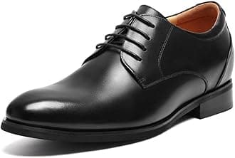CHAMARIPA Men's Formal Shoes with Invisible Height Increase (5-8cm / 1.97-3.15 Inch) - Genuine Leather Oxford, Derby for Business & Smart Occasions (6-11.5 UK)