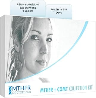 MTHFR+COMT Methylation Genes Test Kit. 1-on-1 Live Expert Support by Phone 7 Days A Week. Includes C677T, A1298C & V158M Variants for Methylation and Wellness Analysis. Results in 2-5 Days. Ages 0+