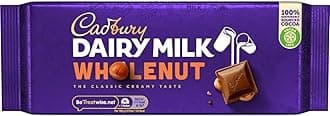 Dairy Milk Whole Nut Bar, Whole Hazelnuts Covered in Creamy Milk Chocolate, 180 g Bar (Pack of 1)