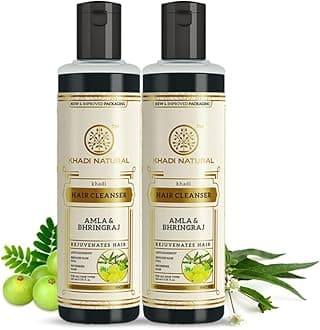 Khadi Natural Ayurvedic Amla And Bhringraj Shampoo/Cleanser, 210ml (Pack Of 2)