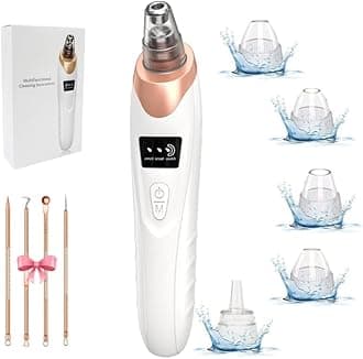 Professional Blackhead Remover Kit - Pore Vacuum Cleaner with 5 Suction Levels, LED Light, and 4 Attachments for Deep Cleansing, Exfoliation, and Acne Treatment - Pain-Free Skincare Tool"