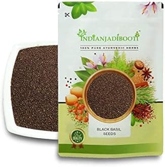 IndianJadiBooti Tulsi Seeds for eating | Good Superfood for digestive support, Cooling Agent for stomach, 250 Grams